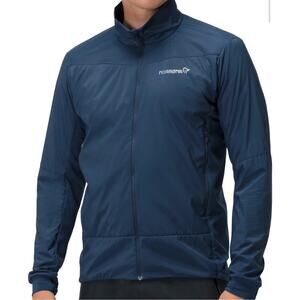 Norrona Falketind Octa Full Zip Athletic Navy Blue Pocket Front Jacket Large
